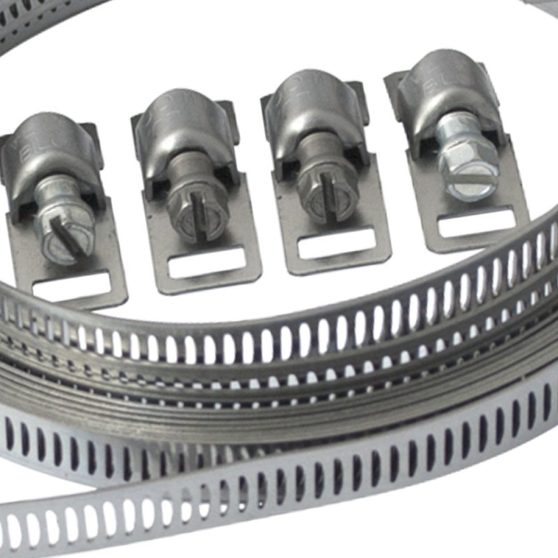 Kit nastro inox l 3 m, 8 cremagliere con adattatori Idrobric K0459 KIT