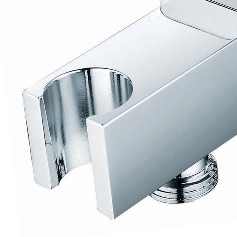 Presa d'acqua quadra in ottone con supporto doccetta Idrobric VALDOC0209SU Presa d'acqua quadra in ottone con supporto doccetta Idrobric VALDOC0209SU