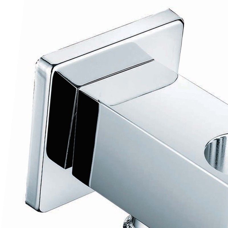 Presa d'acqua quadra in ottone con supporto doccetta Idrobric VALDOC0209SU Presa d'acqua quadra in ottone con supporto doccetta Idrobric VALDOC0209SU
