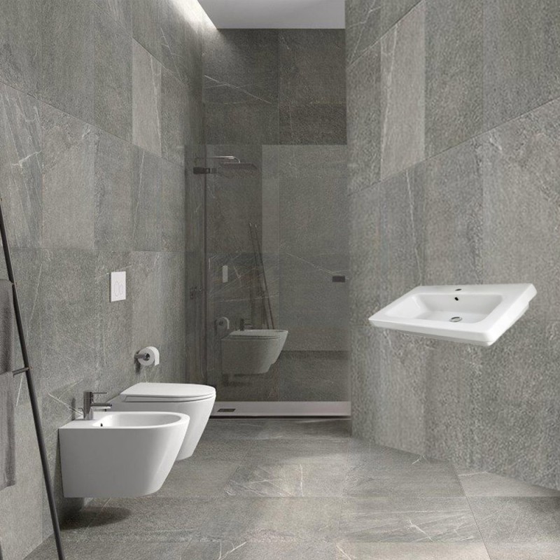 Set sanitari sospesi con lavabo 65 cm - Serie Resort Rak Ceramics wblresortsosp Set sanitari sospesi con lavabo 65 cm - Serie Resort Rak Ceramics wblresortsosp