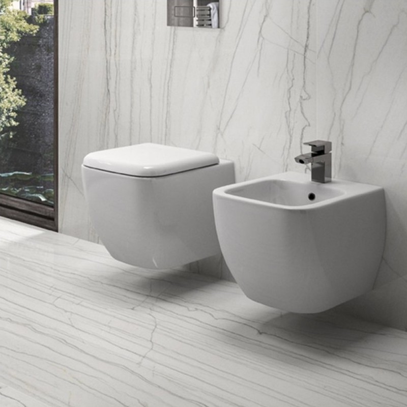 Set vaso wc e bidet sospesi - Serie Metropolitan Rak Ceramics wbmetropolitansosp