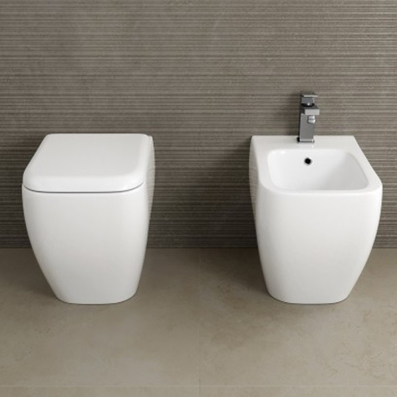 Set vaso wc e bidet filo muro - Serie Metropolitan Rak Ceramics wbmetropolitanter