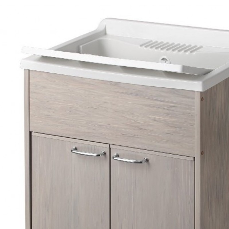 Lavatoio in resina 60x50 in kit colore rovere Idroclic IC9002KR
