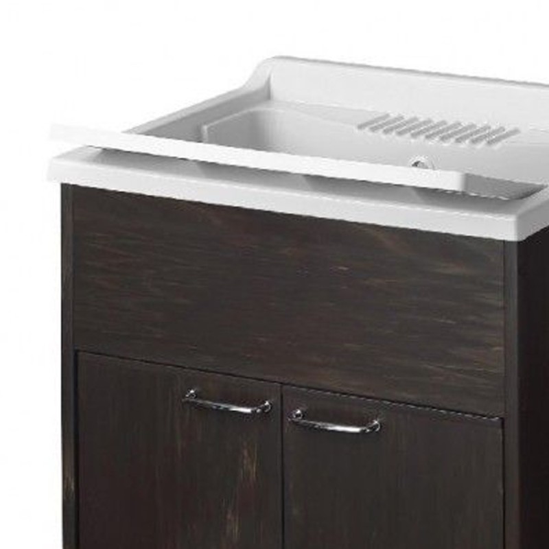 Lavatoio in resina 60x50 in kit colore wenge' Idroclic IC9002KW
