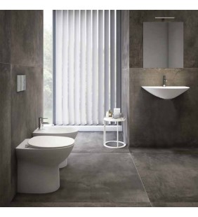 Set sanitari filo muro a terra con lavabo 60 cm - Serie Morning Rak Ceramics wblmorningfm