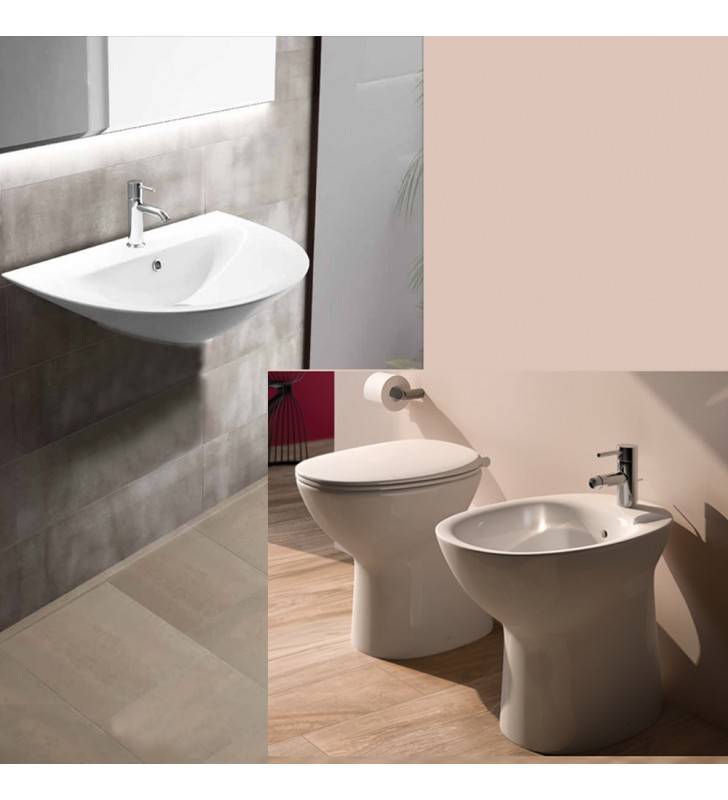 Set sanitari tradizionali a pavimento con lavabo 60 cm - Serie Morning Rak Ceramics wblmorningter