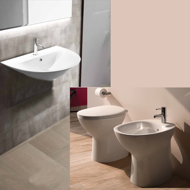 Set sanitari tradizionali a pavimento con lavabo 60 cm - Serie Morning Rak Ceramics wblmorningter