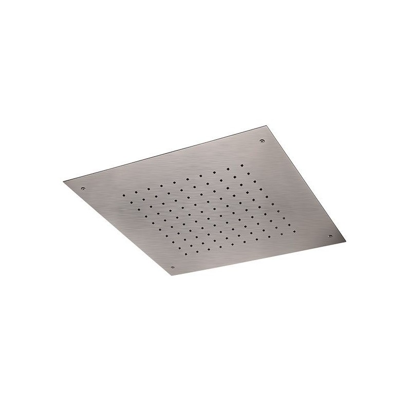 Soffione a soffitto in acciaio inox spazzolato quadrato Remer SS357SFS43