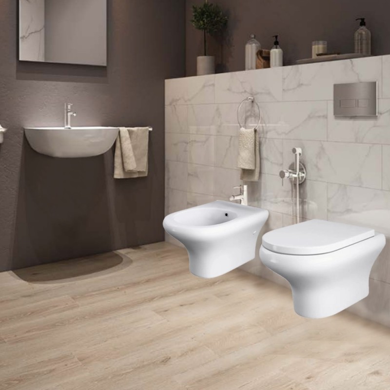 Set sanitari sospesi con lavabo - Serie Compact Rak Ceramics wblcompactsosp Set sanitari sospesi con lavabo - Serie Compact Rak Ceramics wblcompactsosp