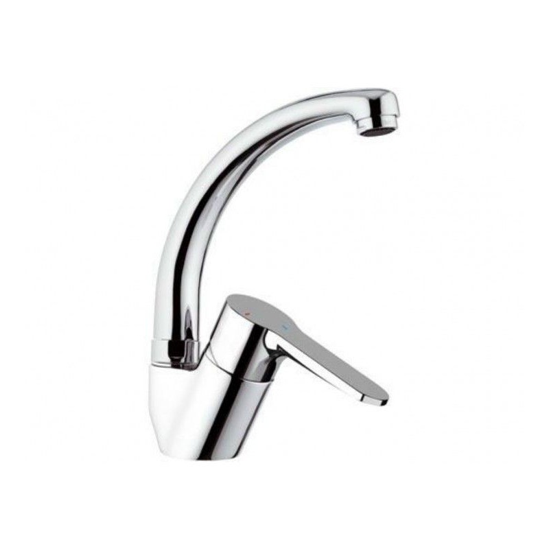 Rubinetto per lavello con bocca alta girevole, modello corto, risparmio energetico e idrico - serie winner eco Remer WE42CLT6