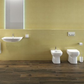 Set sanitari filo muro a terra con lavabo 65 cm - Serie Origin Rak Ceramics wbloriginfm