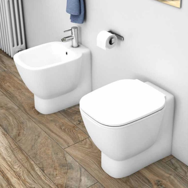 Set vaso wc e bidet filo muro - Serie One Rak Ceramics wbonefm