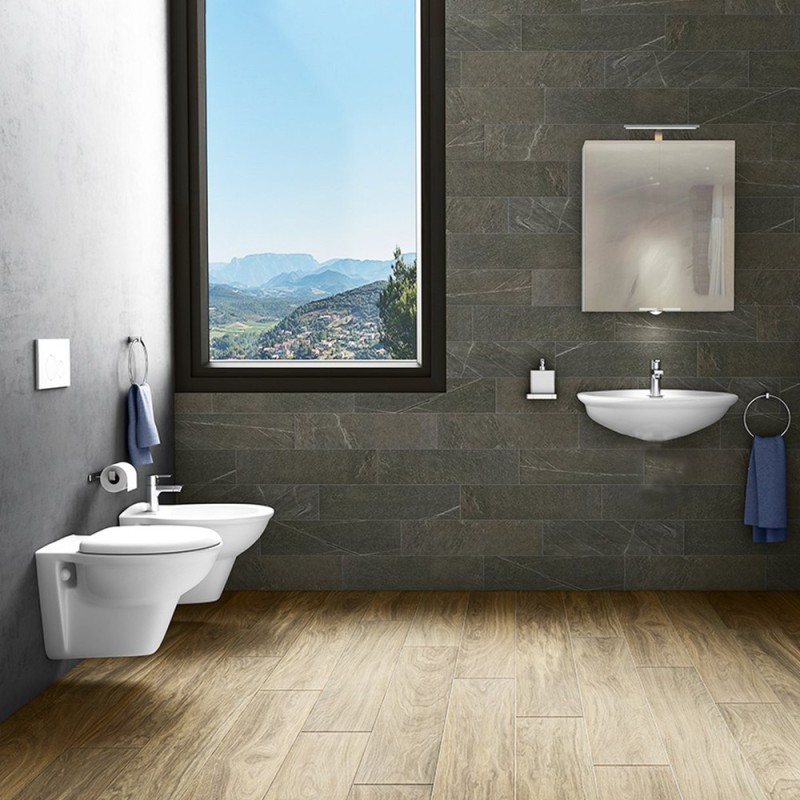 Set sanitari sospesi con lavabo 60 cm - Serie Karla Rak Ceramics wblkarlasosp