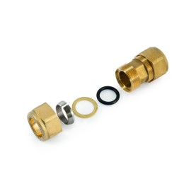 Raccordo in ottone per tubo ferro doppio Idrobric N0975X