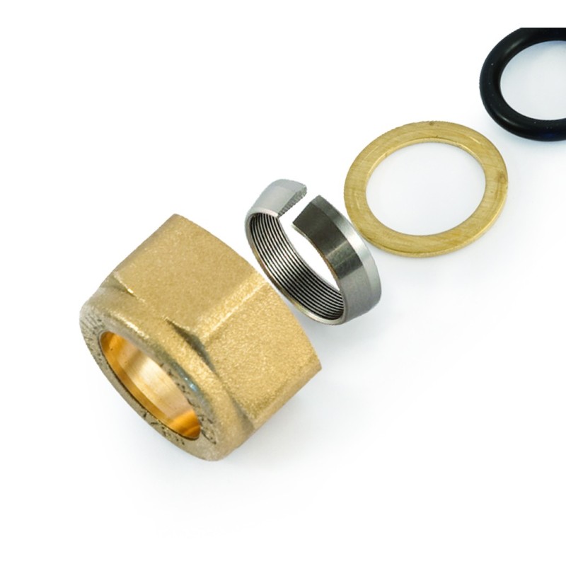 Raccordo in ottone per tubo ferro doppio Idrobric N0975X