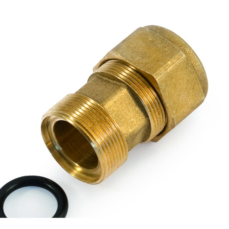 Raccordo in ottone per tubo ferro doppio Idrobric N0975X