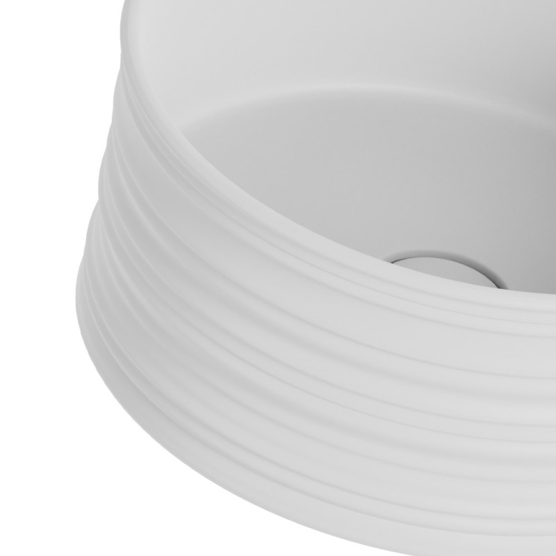 Lavabo d'appoggio tondo in ceramica da 40 cm bianco opaco - Serie Nordic Idrobric SCACER0855BI