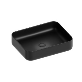 Lavabo d'appoggio rettangolare in ceramica da 50x40 cm nero - Serie Nature Idrobric SCACER0834NE