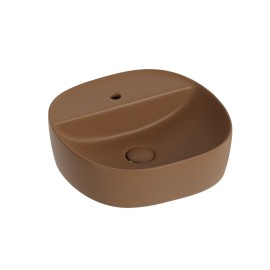 Lavabo d'appoggio marrone in ceramica da 40x40 cm - Serie Nature Idrobric SCACER0838TR