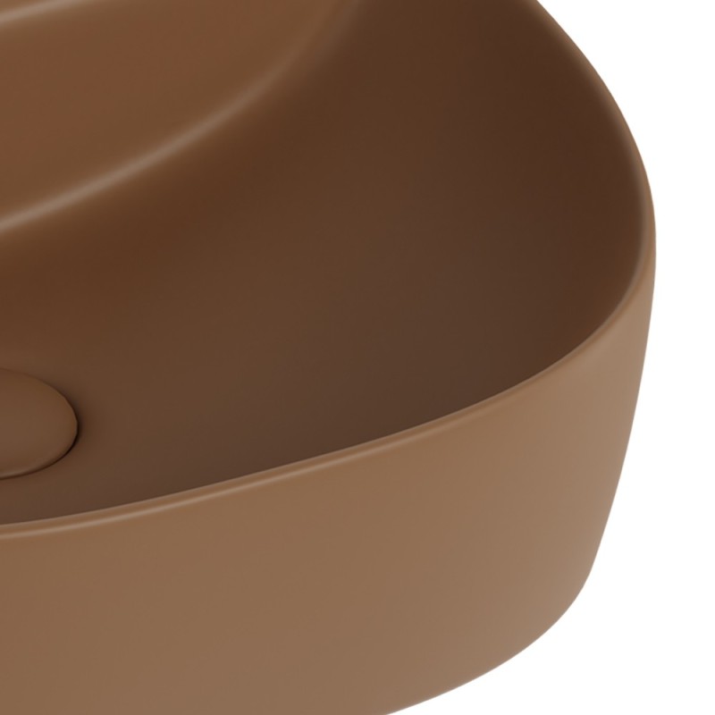 Lavabo d'appoggio marrone in ceramica da 40x40 cm - Serie Nature Idrobric SCACER0838TR