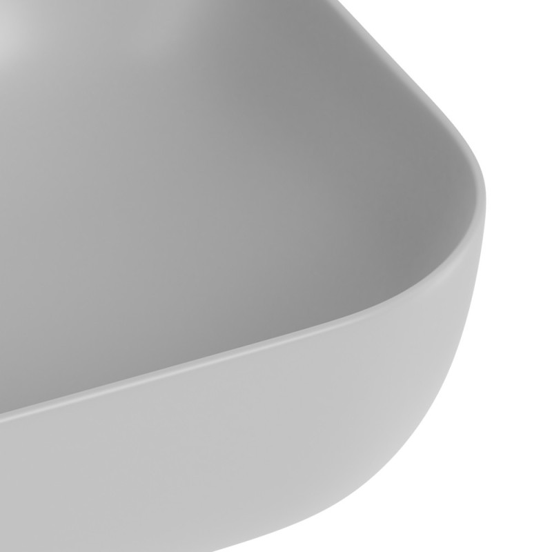 Lavabo d'appoggio grigio in ceramica da 50,5 x 40,5 cm - Serie Nature Idrobric SCACER0840GR
