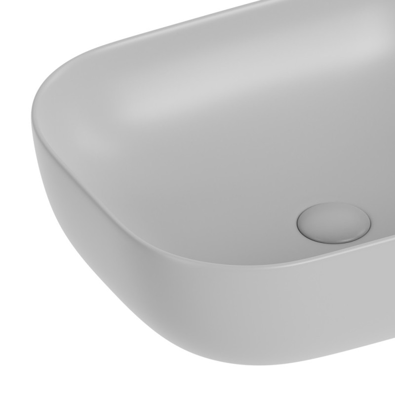 Lavabo d'appoggio grigio in ceramica da 50,5 x 40,5 cm - Serie Nature Idrobric SCACER0840GR