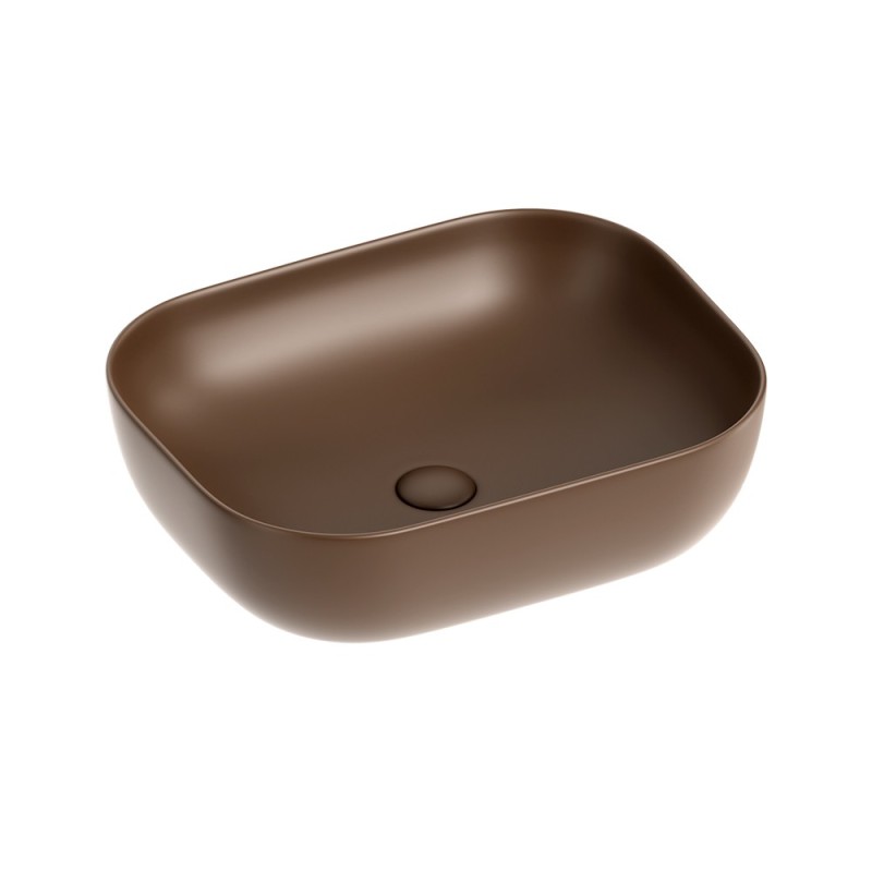 Lavabo d'appoggio marrone in ceramica da 50,5 x 40,5 cm - Serie Nature Idrobric SCACER0843TR