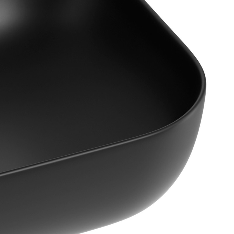 Lavabo d'appoggio nero in ceramica da 50,5 x 40,5 cm - Serie Nature Idrobric SCACER0844NE