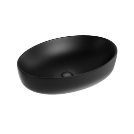 Lavabo d'appoggio ovale in ceramica da 60x40 cm nero - Serie Nature Idrobric SCACER0849NE