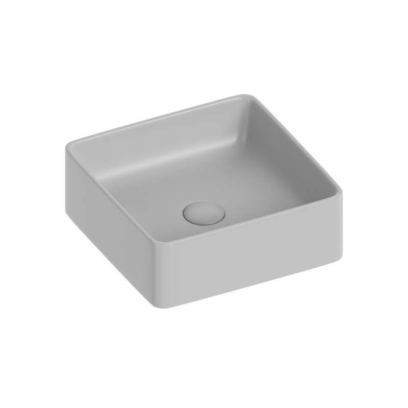 Lavabo d'appoggio quadrato in ceramica da 36x36 cm grigio - Serie Nature Idrobric SCACER0850GR
