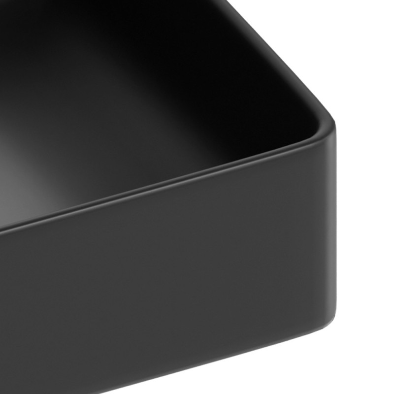 Lavabo d'appoggio quadrato in ceramica da 36x36 cm nero - Serie Nature Idrobric SCACER0854NE