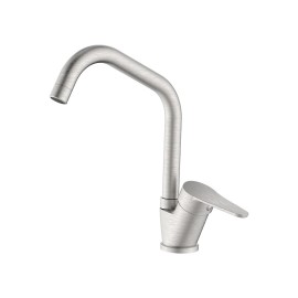 Miscelatore lavello bocca alta finitura acciaio spazzolato con risparmio acqua – Serie Allen Idrobric SCARUB1077AC