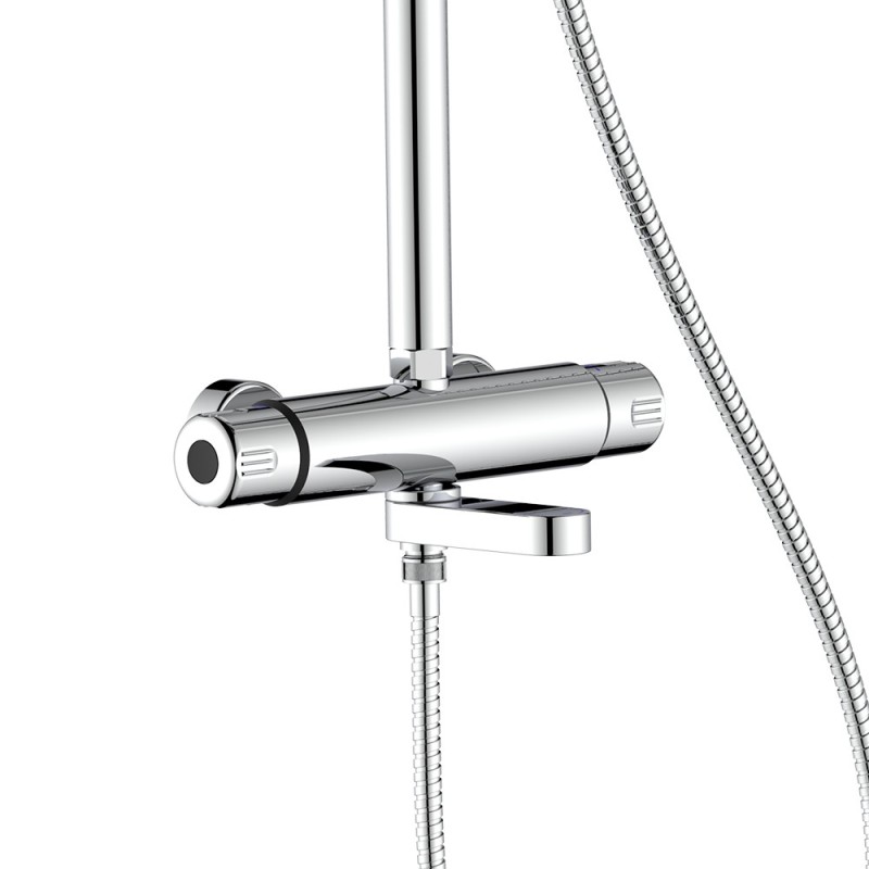 Colonna doccia cromata con braccio e asta estensibili - Serie Samoa Idrobric SCACOL0172CR