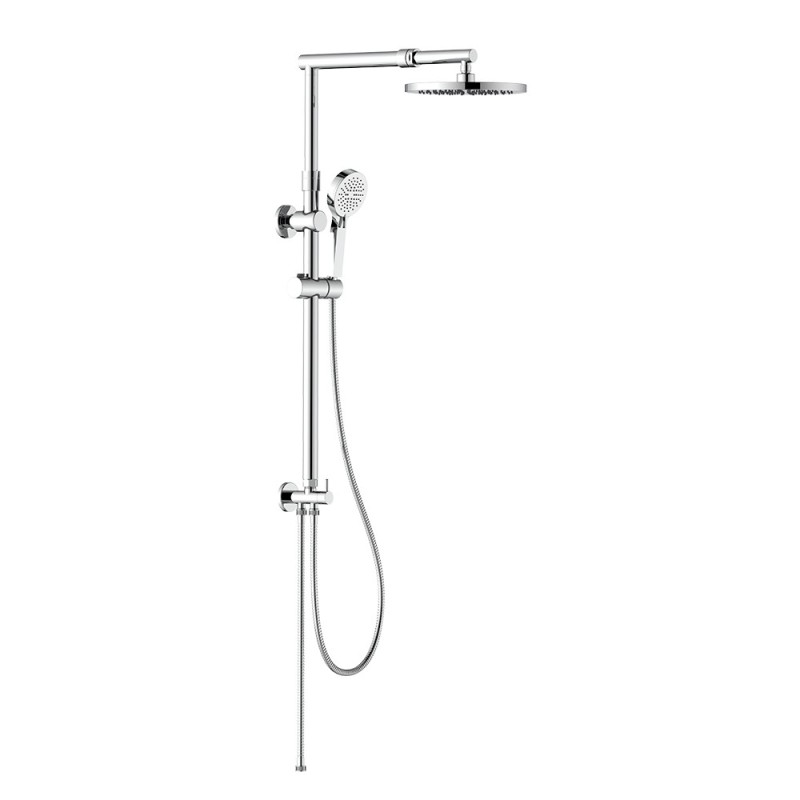 Colonna doccia cromata con braccio e asta estensibili - Serie Madeira Idrobric SCACOL0174CR