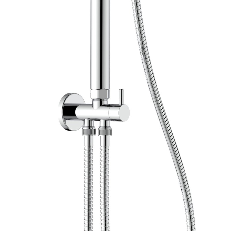 Colonna doccia cromata con braccio e asta estensibili - Serie Madeira Idrobric SCACOL0174CR