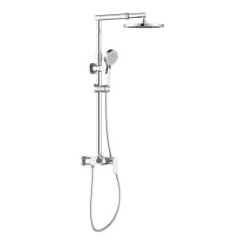 Colonna doccia cromata con braccio e asta estensibili - Serie Flores Idrobric SCACOL0175CR