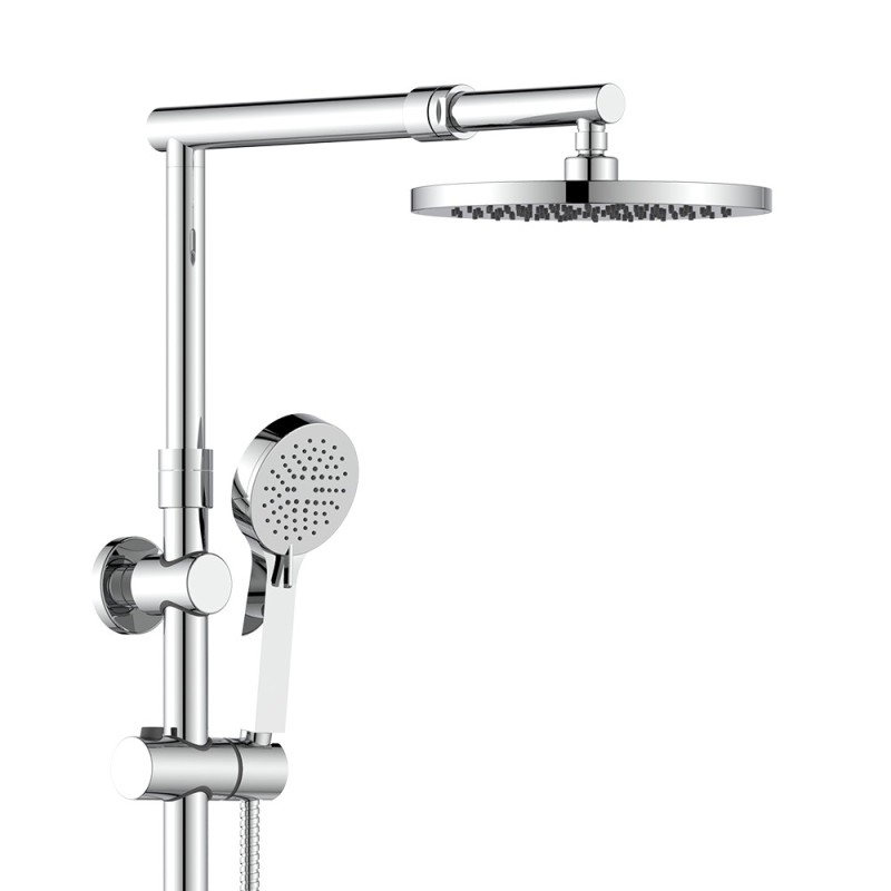 Colonna doccia cromata con braccio e asta estensibili - Serie Flores Idrobric SCACOL0175CR