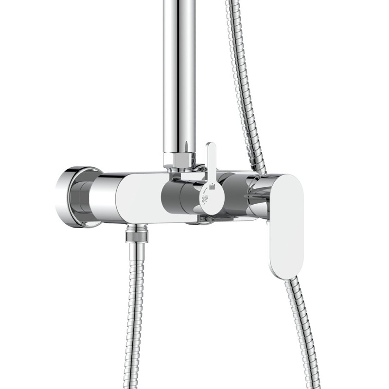 Colonna doccia cromata con braccio e asta estensibili - Serie Flores Idrobric SCACOL0175CR