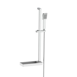 Saliscendi 1 getto cromato con mensola bianca in abs - Serie Tilos Idrobric BLISAL0148CR