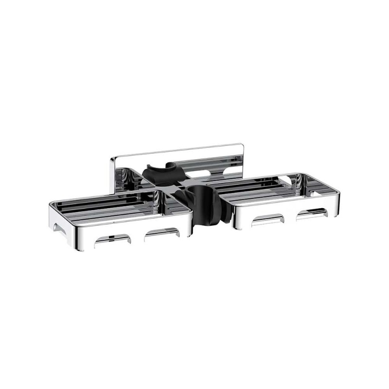 Supporto a muro per doccino con doppio porta sapone Idrobric BLISUP0010CR