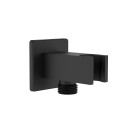 Presa d'acqua quadra con supporto doccia in ottone finitura nera Idrobric BLIDOC0251NE Presa d'acqua quadra con supporto doccia in ottone finitura nera Idrobric BLIDOC0251NE