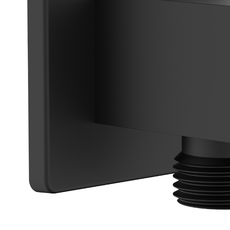 Presa d'acqua quadra con supporto doccia in ottone finitura nera Idrobric BLIDOC0251NE Presa d'acqua quadra con supporto doccia in ottone finitura nera Idrobric BLIDOC0251NE