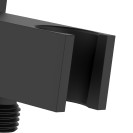 Presa d'acqua quadra con supporto doccia in ottone finitura nera Idrobric BLIDOC0251NE Presa d'acqua quadra con supporto doccia in ottone finitura nera Idrobric BLIDOC0251NE
