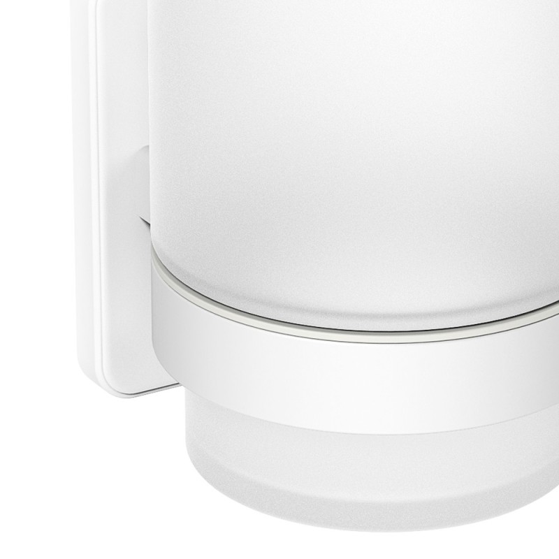 Porta bicchiere a muro in acciaio bianco e vetro satinato - Serie Blend Idrobric A212100WW