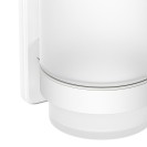 Porta bicchiere a muro in acciaio bianco e vetro satinato - Serie Blend Idrobric A212100WW
