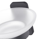 Porta sapone a muro in acciaio nero opaco e vetro satinato - Serie Blend Idrobric A212110NE
