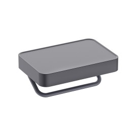 Porta rotolo nero opaco con mensola a parete - Serie Blend Idrobric A212250NE