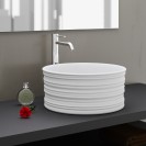 Lavabo d'appoggio tondo in ceramica da 40 cm bianco opaco - Serie Nordic Idrobric SCACER0855BI
