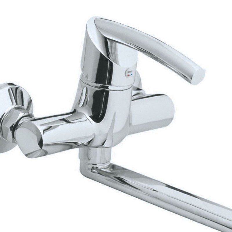 Miscelatore a parete per lavello cromato - Serie Fly Idrobric J46986