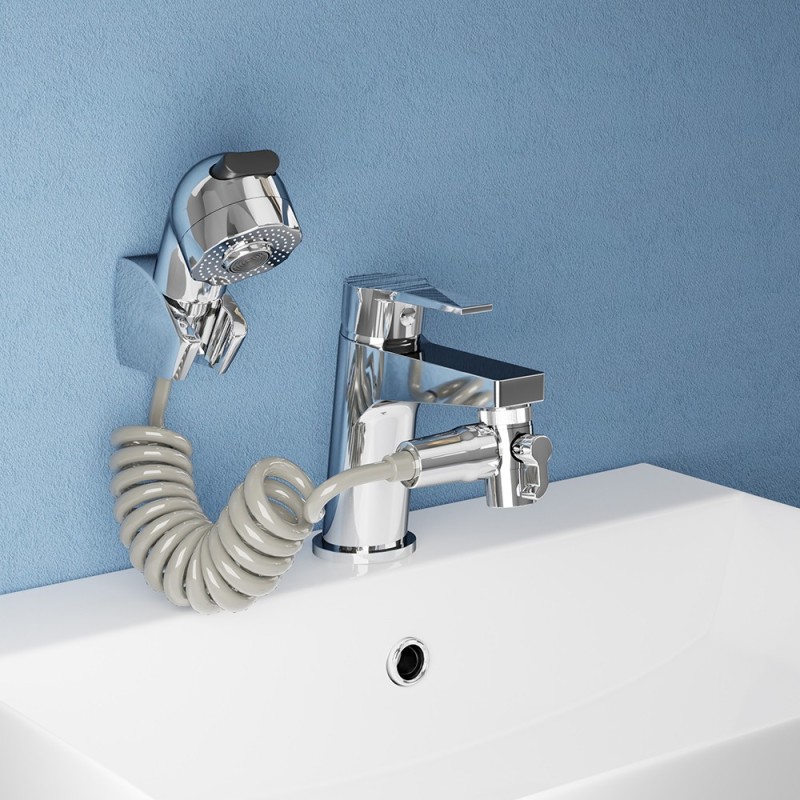 Doccetta per lavabo o bidet a 2 getti con deviatore e aeratore - Serie Smart Idrobric BLIDUP0074CR Doccetta per lavabo o bidet a 2 getti con deviatore e aeratore - Serie Smart Idrobric BLIDUP0074CR